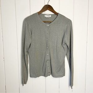Vintage Climax by Sasha Metallic Grey Cardigan. Size Small.